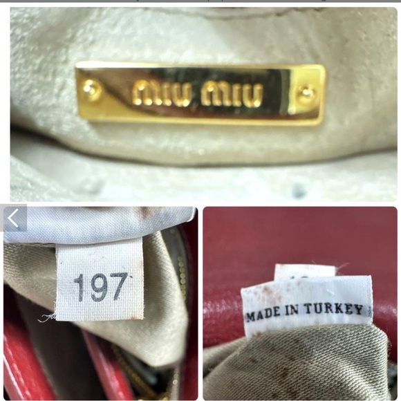 Authentic Miu Miu Red Madras Leather Crossbody Bag - Picture 11 of 12